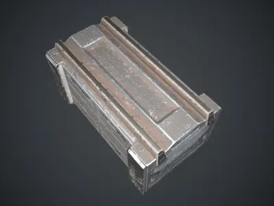 Sci-Fi Box Props Black Low-poly 3D model