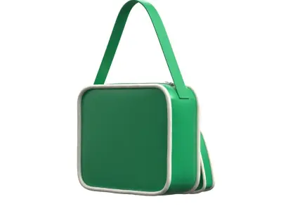 Green Leather Big Shoulder Bag 3D model
