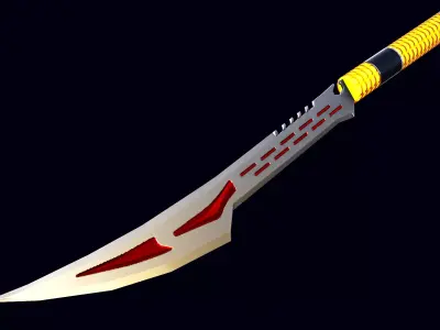 Stylized modern sword low-poly game-ready Free low-poly 3D model