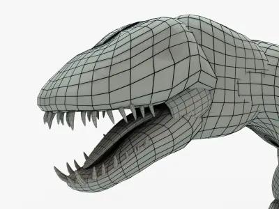 Indoraptor Basemesh Block Out Free low-poly 3D model