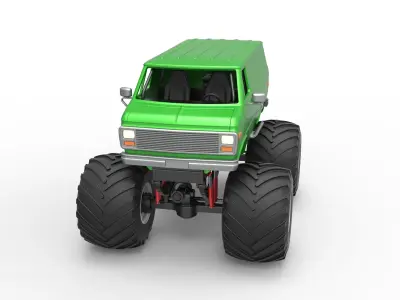 Monster Truck Van Scale 1 to 25 3D print model