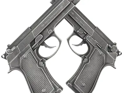 Berreta pistol 3d model Low-poly 3D model