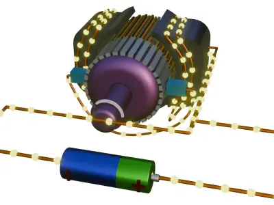 SELF EXCITED DC MOTOR 3D MODEL Low-poly 3D model