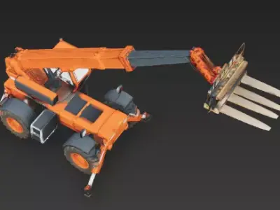 Modern Industrial Telescopic Handler 3D Model Low-poly 3D model