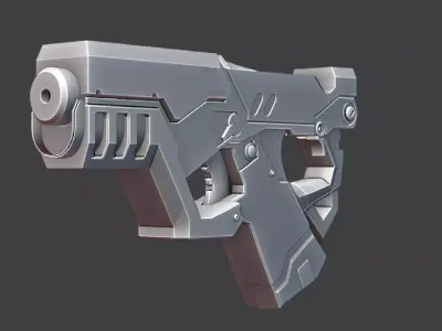sci-fi Low poly GUN Low-poly 3D model