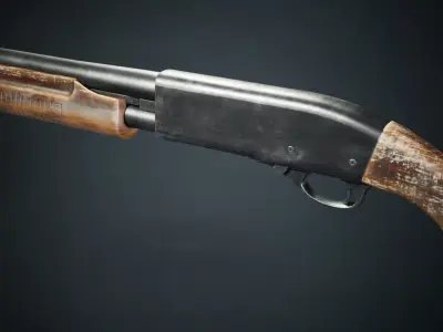 PBR - R870 Sawn Off Shortgun - Game-Ready 3D Asset Low-poly 3D model