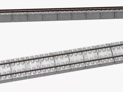 Highspeed Rail Section 3D model purchase