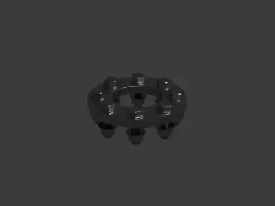 Flange flat Low-poly 3D model