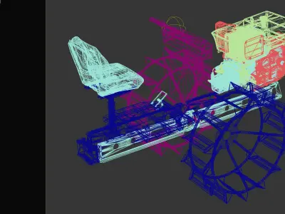 walking tractor 3D model