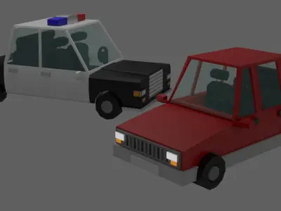 cars police lowpoly vehicle  Free low-poly 3D model