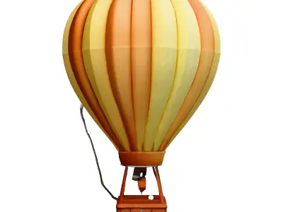 LowPoly Hot Air Balloon Low-poly 3D model