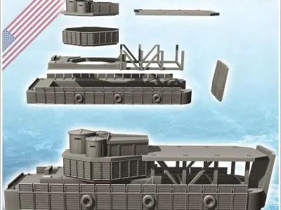 LMC-6 Armored Troop Carrier ATC LCM Tangos river boat - Modern W 3D print model