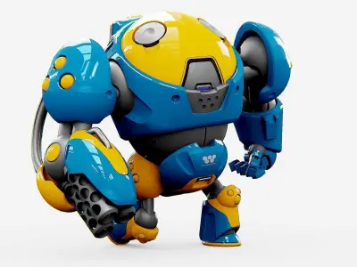 MILITARY BOT SF-500 Rigged for Unreal Engine - Unity - MIXAMO  3D model
