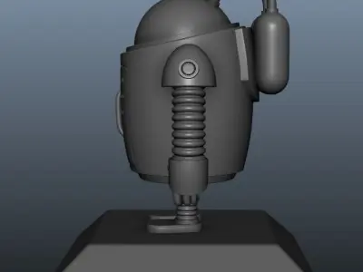Robot low poly android with flashlight Low-poly 3D model