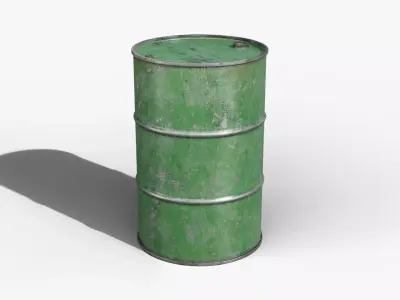 Steel Barrel - Green - Dirty 3D model