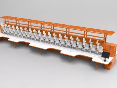20 head high speed embroidery machine 3D print model