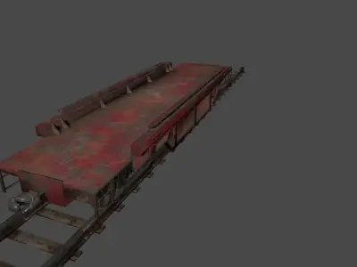 Train wooden ladder Low-poly 3D model