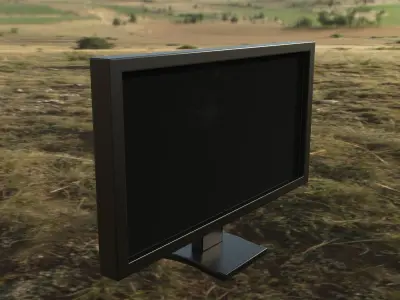 Computer  PC Set with Different Textures Low-poly 3D model