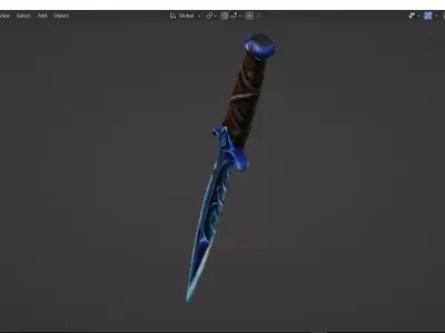 Viking dagger game asset Low-poly 3D model