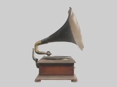 Dusty Old Gramophone Model Low-poly 3D model