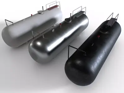 Metal tank container Low-poly 3D model