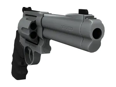 Revolver Hand Gun Low-poly 3D model