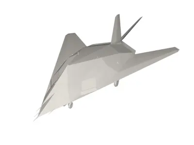 Military Plane concept Low-poly 3D model get