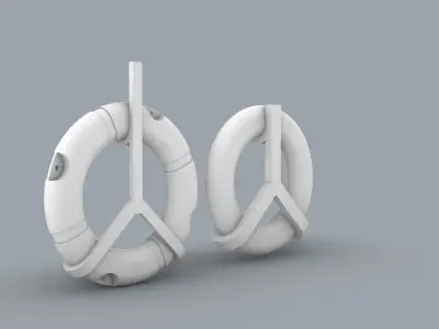 Lifebuoy Set  Low-poly 3D model