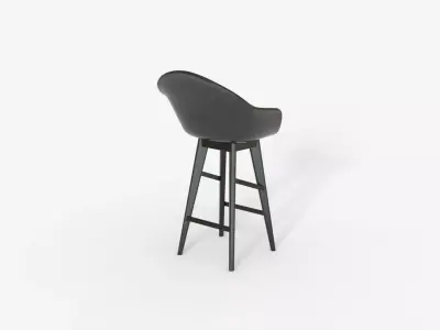 Black wood  and  Epoxy Bar Chair 3D model