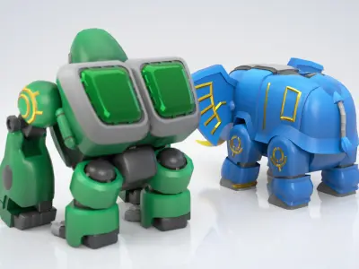 WILD ZORDS - GaoElephant - GaoKong Free low-poly 3D model