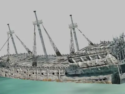 Ghost ship Low-poly 3D model