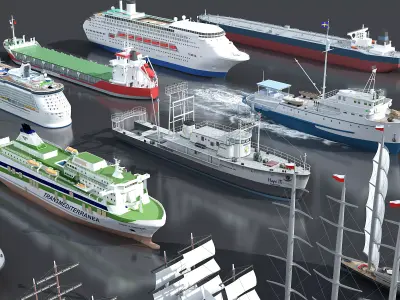 16 Ship 3D Model Pack 3D model