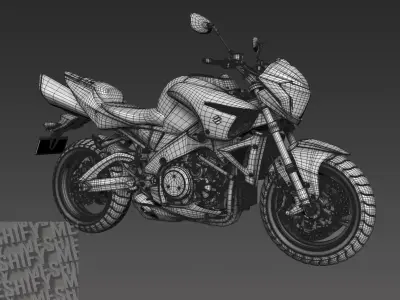 2008 Power Cruiser Motorcycle 3D model