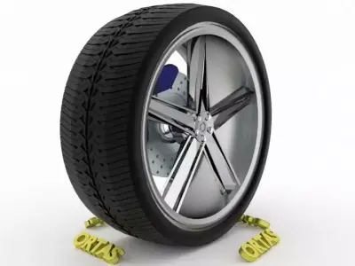 ORTAS CAR WHEEL RIM 89 GAME READY WHEEL RIM TIRE 3D model