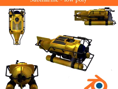submersible exterior only Low-poly 3D model