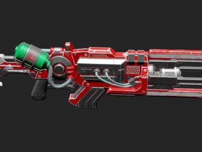 Sci Fi Rifle Low-poly 3D model