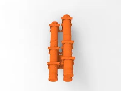 Navy Exocet Launcher 3 Tube  3D print model