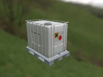 IBC container in palette Low-poly 3D model
