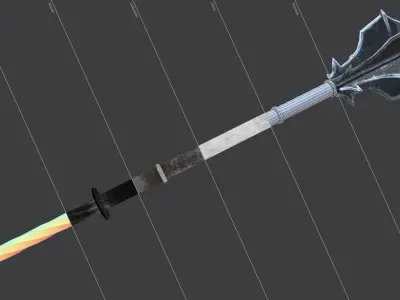 Medieval Mace Low-poly 3D model get