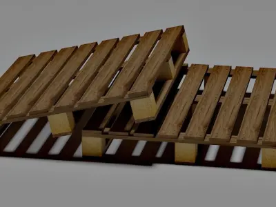  Low Poly  -Forklift Palette  Low-poly 3D model