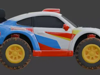 Stylized All-Terrain Rally Car 3D Model Low-poly 3D model