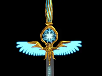Angel sword Low-poly 3D model purchase