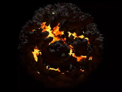 Lava Planet Asteroid 3D model