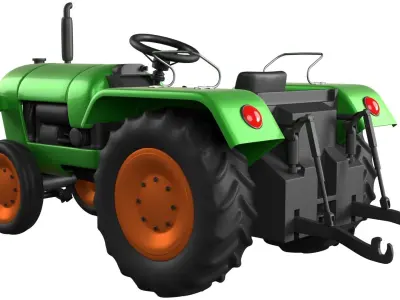Tractor 3D model - Textured and UV Mapped