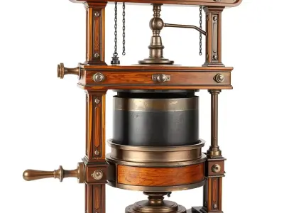 Vintage Printing Press model pack Low-poly 3D model