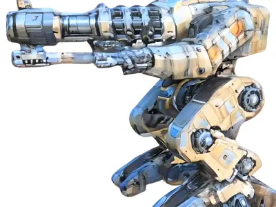 3d hyper realistic  military mechanized robot 3D model