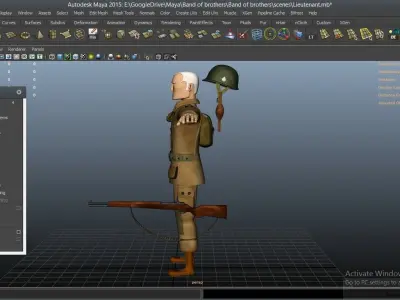cartoon WW2 Character - Lieutenant 3D model