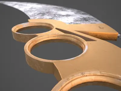 Knuckles Knife Low-poly 3D model