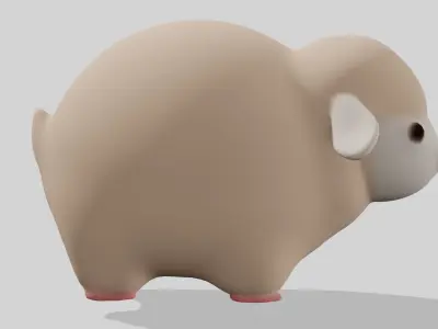 Cartoon sheep Low-poly 3D model purchase
