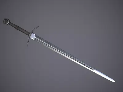 Bastard sword Low-poly 3D model shop